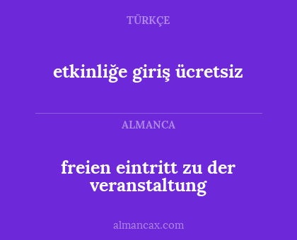 etkinliğe giriş ücretsiz - freien eintritt zu der veranstaltung