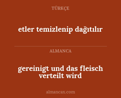 gereinigt und das fleisch verteilt wird - etler temizlenip dağıtılır