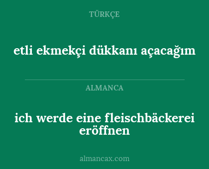 ich werde eine fleischbäckerei eröffnen - etli ekmekçi dükkanı açacağım