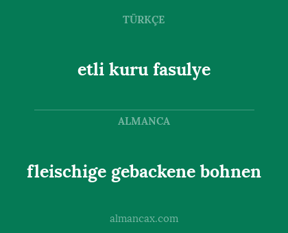 fleischige gebackene bohnen - etli kuru fasulye