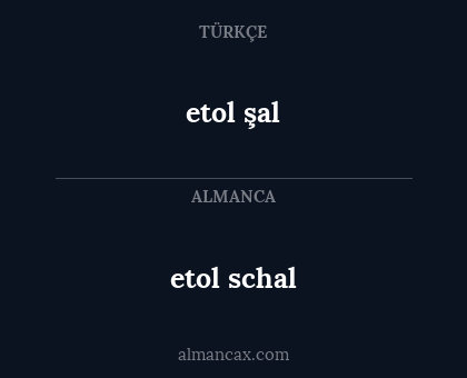etol schal - etol şal