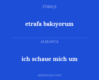 etrafa bakıyorum - ich schaue mich um
