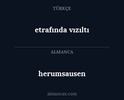 herumsausen - etrafında vızıltı