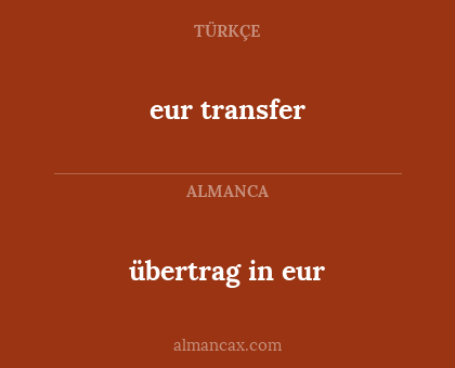 eur transfer - übertrag in eur