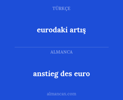 anstieg des euro - eurodaki artış