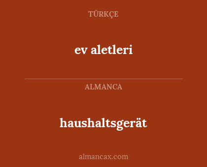 haushaltsgerät - ev aletleri
