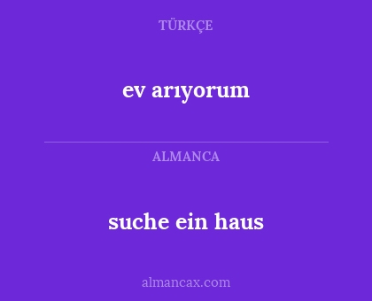 suche ein haus - ev arıyorum