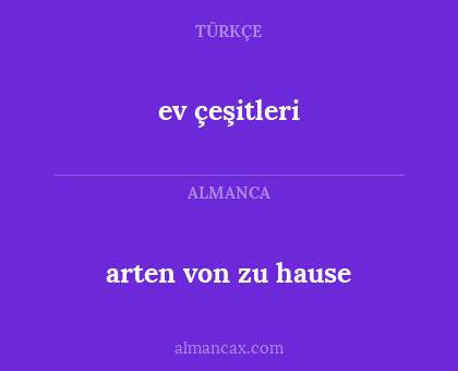 arten von zu hause - ev çeşitleri