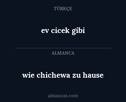 ev cicek gibi - wie chichewa zu hause