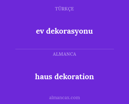 ev dekorasyonu - haus dekoration
