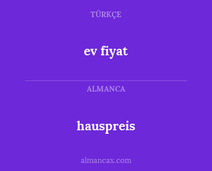 hauspreis - ev fiyat