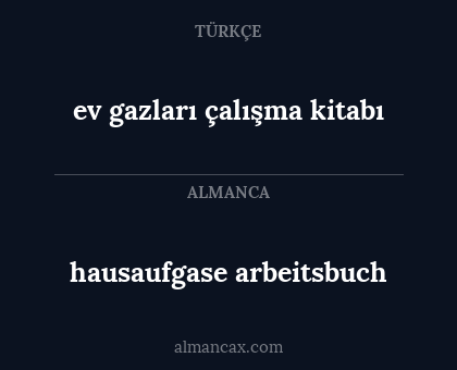 ev gazları çalışma kitabı - hausaufgase arbeitsbuch