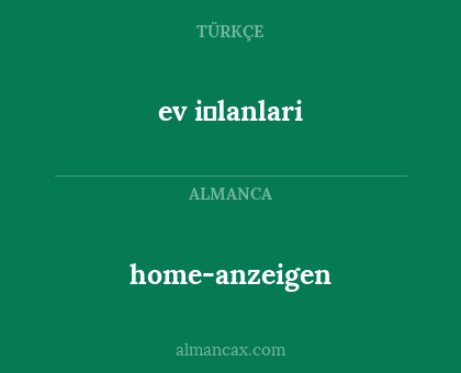 ev i̇lanlari - home-anzeigen