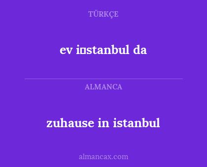 ev i̇stanbul da - zuhause in istanbul