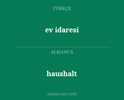 ev idaresi - haushalt