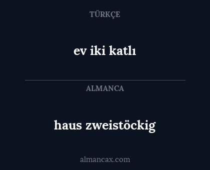 ev iki katlı - haus zweistöckig
