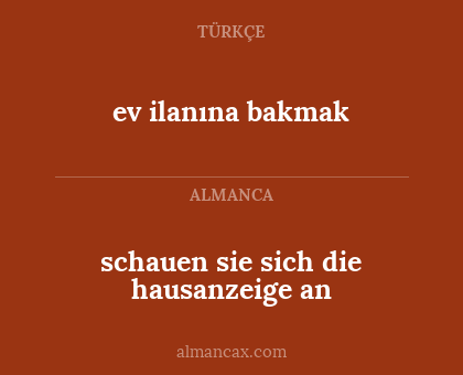schauen sie sich die hausanzeige an - ev ilanına bakmak