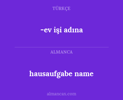 -ev işi adına - hausaufgabe name