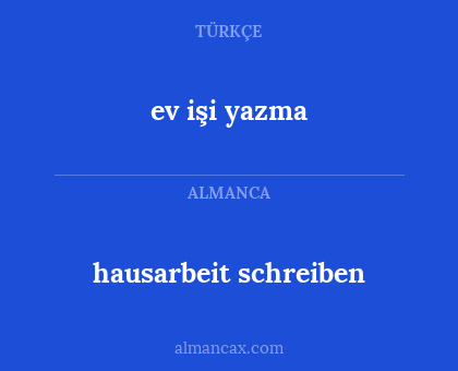 ev işi yazma - hausarbeit schreiben