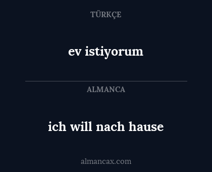ich will nach hause - ev istiyorum