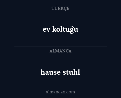 hause stuhl - ev koltuğu