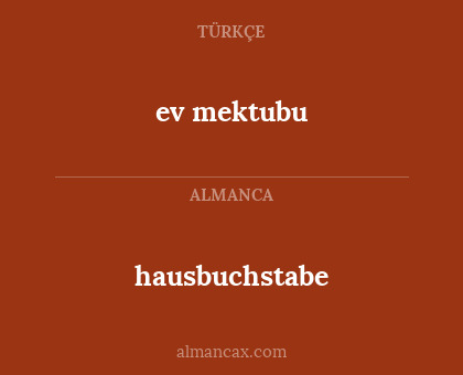 hausbuchstabe - ev mektubu