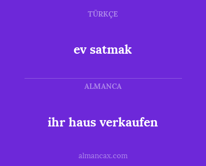 ev satmak - ihr haus verkaufen