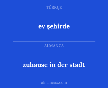 ev şehirde - zuhause in der stadt