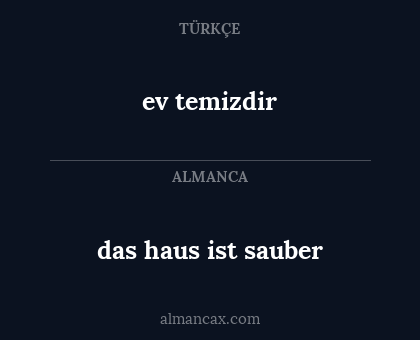 ev temizdir - das haus ist sauber