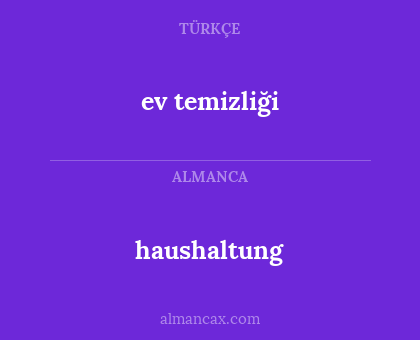 haushaltung - ev temizliği