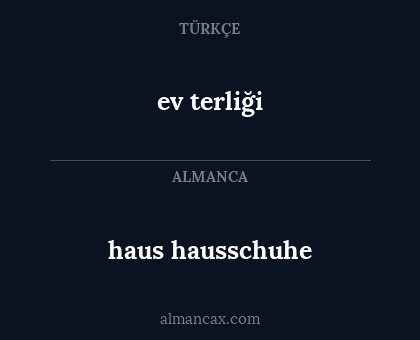 ev terliği - haus hausschuhe