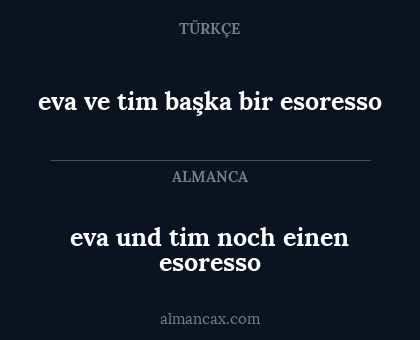 eva und tim noch einen esoresso - eva ve tim başka bir esoresso