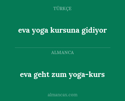 eva geht zum yoga-kurs - eva yoga kursuna gidiyor