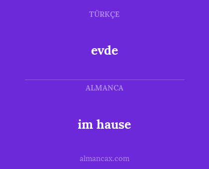 im hause - evde