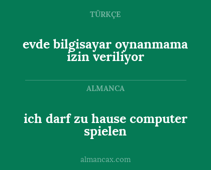 ich darf zu hause computer spielen - evde bilgisayar oynanmama izin veriliyor
