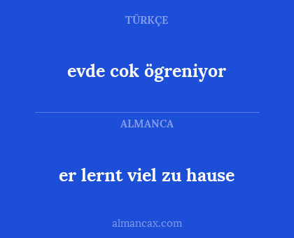 evde cok ögreniyor - er lernt viel zu hause