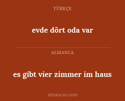evde dört oda var - es gibt vier zimmer im haus