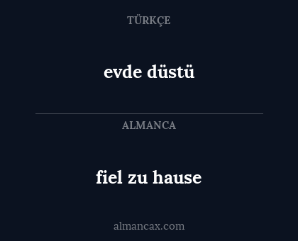 evde düstü - fiel zu hause