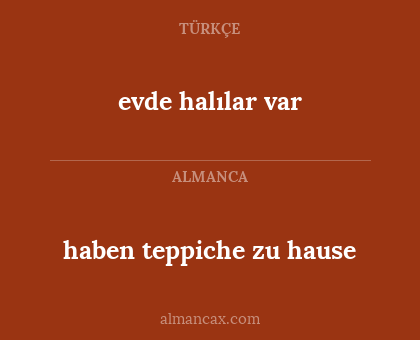 haben teppiche zu hause - evde halılar var
