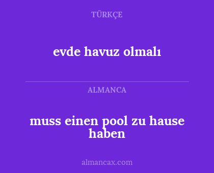 evde havuz olmalı - muss einen pool zu hause haben