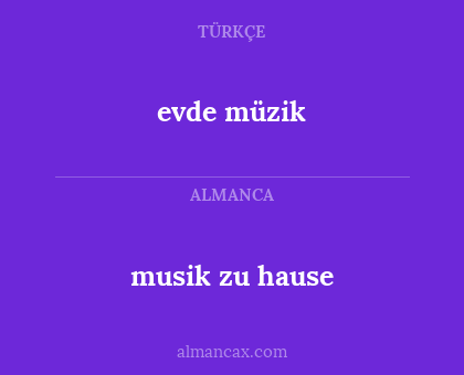 evde müzik - musik zu hause