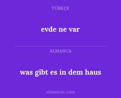 evde ne var - was gibt es in dem haus