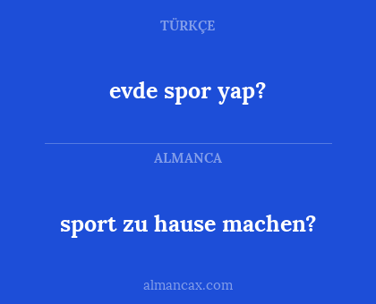 sport zu hause machen? - evde spor yap?