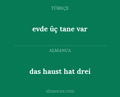 das haust hat drei - evde üç tane var