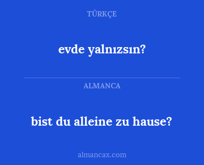 evde yalnızsın? - bist du alleine zu hause?