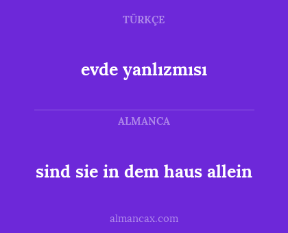 evde yanlızmısı - sind sie in dem haus allein