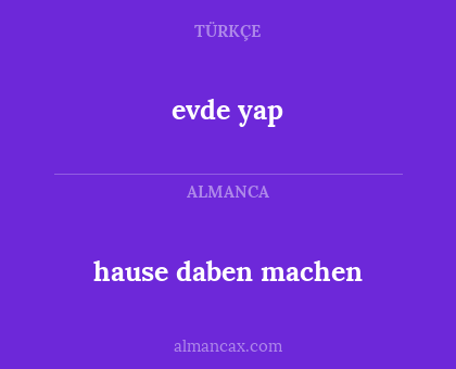 evde yap - hause daben machen