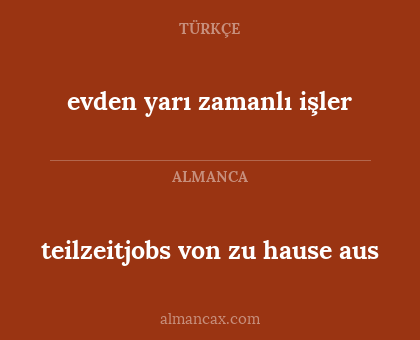 teilzeitjobs von zu hause aus - evden yarı zamanlı işler
