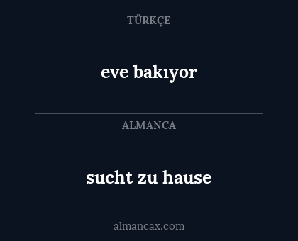 sucht zu hause - eve bakıyor