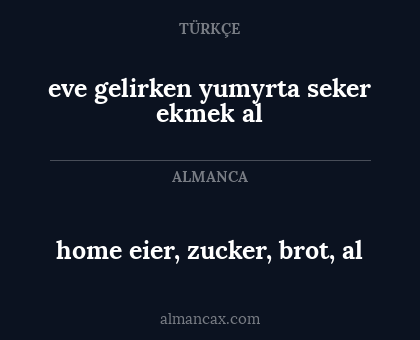 eve gelirken yumyrta seker ekmek al - home eier, zucker, brot, al